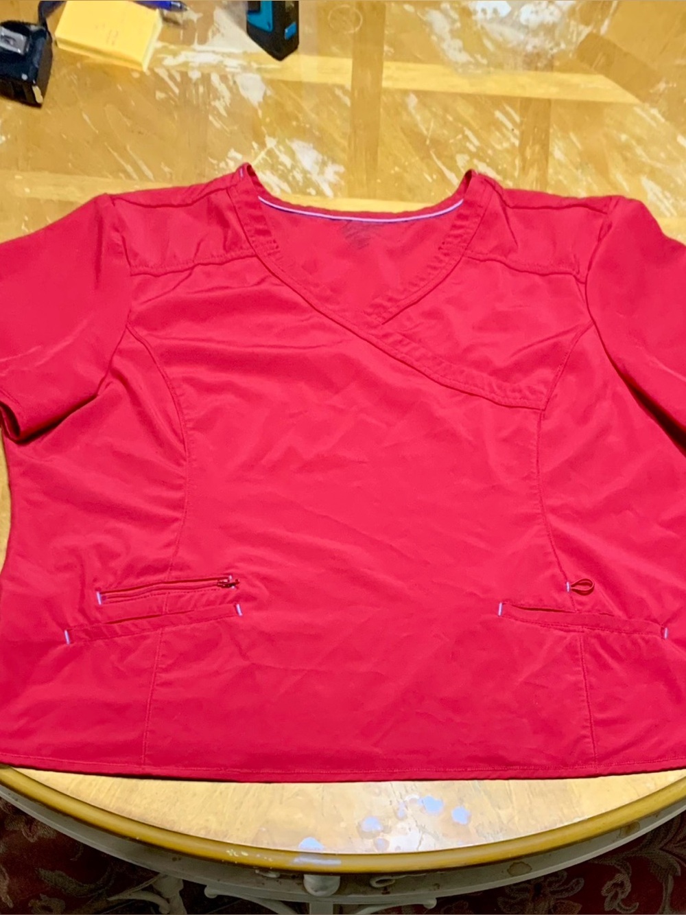 Scrubstar Core Essentials Red V-Neck Stretch Scrub Top - Size 3X